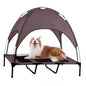 Elevated Dog Bed with Canopy Outdoor Raised Pet Cot Shade Tent Cooling Camping