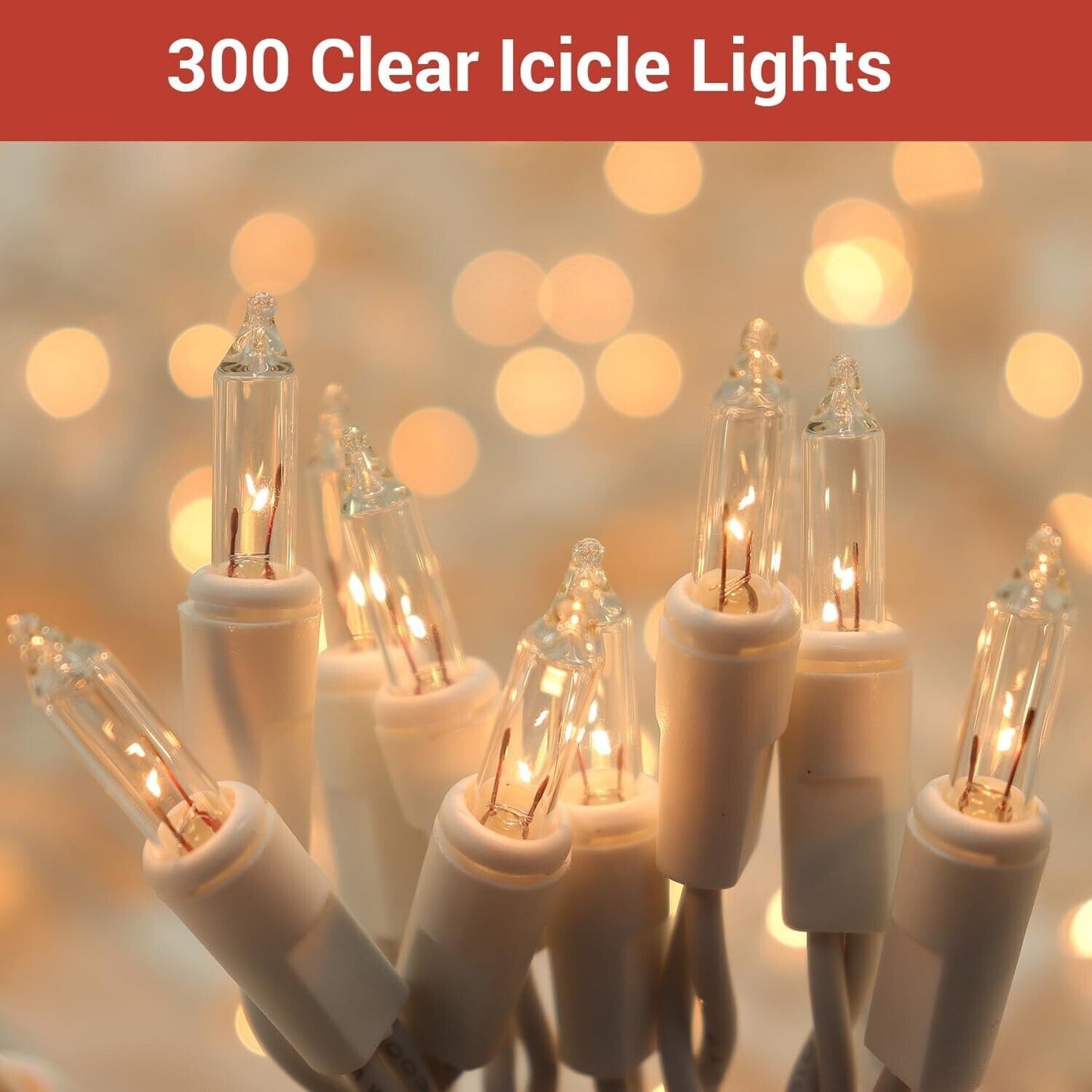 2 Pack Total 35.34 FT 600 Incandescent 108 Drops Christmas Incandes String Light