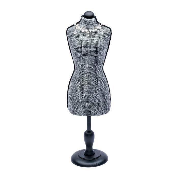 Jewelry Display Stand Grey Mannequin Miniature Body Form Display 22 5/16"H