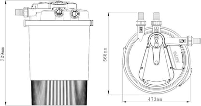 TTSunSun CPA-30000 Bio Pressure Pond Filter UVC 55W up to 60000l Koi Clarifier