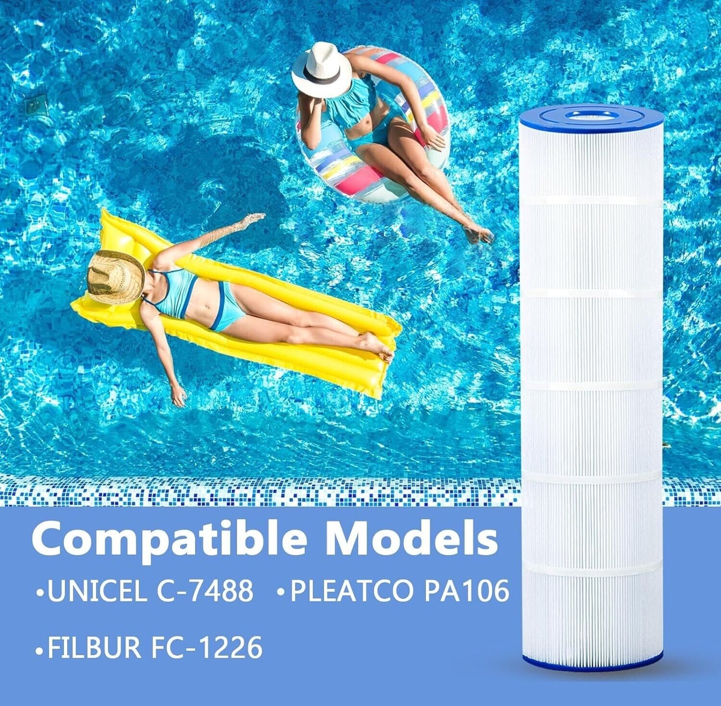 Pool Filter Compatible with Hayward CX880XRE Pleatco Pa106-Pak4 Unicel C-7488