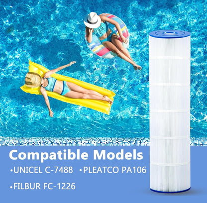 Pool Filter Compatible with Hayward CX880XRE Pleatco Pa106-Pak4 Unicel C-7488