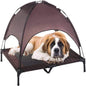 Elevated Dog Bed with Canopy Outdoor Raised Pet Cot Shade Tent Cooling Camping