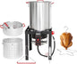 30QT Turkey Deep Fryer & 10QT Fish Fryer Kit Aluminum, 55000BTU Propane Burner