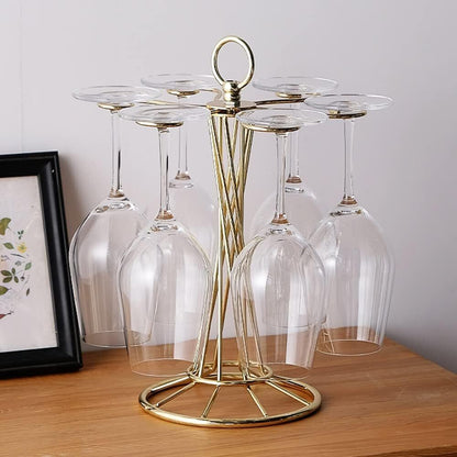 Wine Glass Rack, Countertop Wine Glass Holder, Elegant Freestanding Tabletop Ste