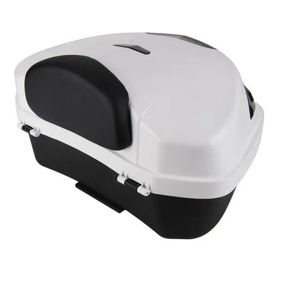 48L Motorcycle Tour Tail Box Trunk Luggage Top Lock Storage Carrier Case White