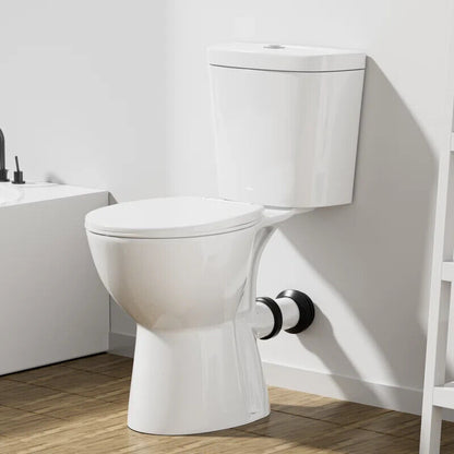 19" High Rear Outlet Toilet Dual Flush Round With Soft Close Seat 1/1.6 GPF