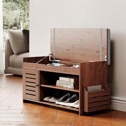 Secret Storage Entryway Bench - Shoe Bench with Concealed Lift-Top Storage