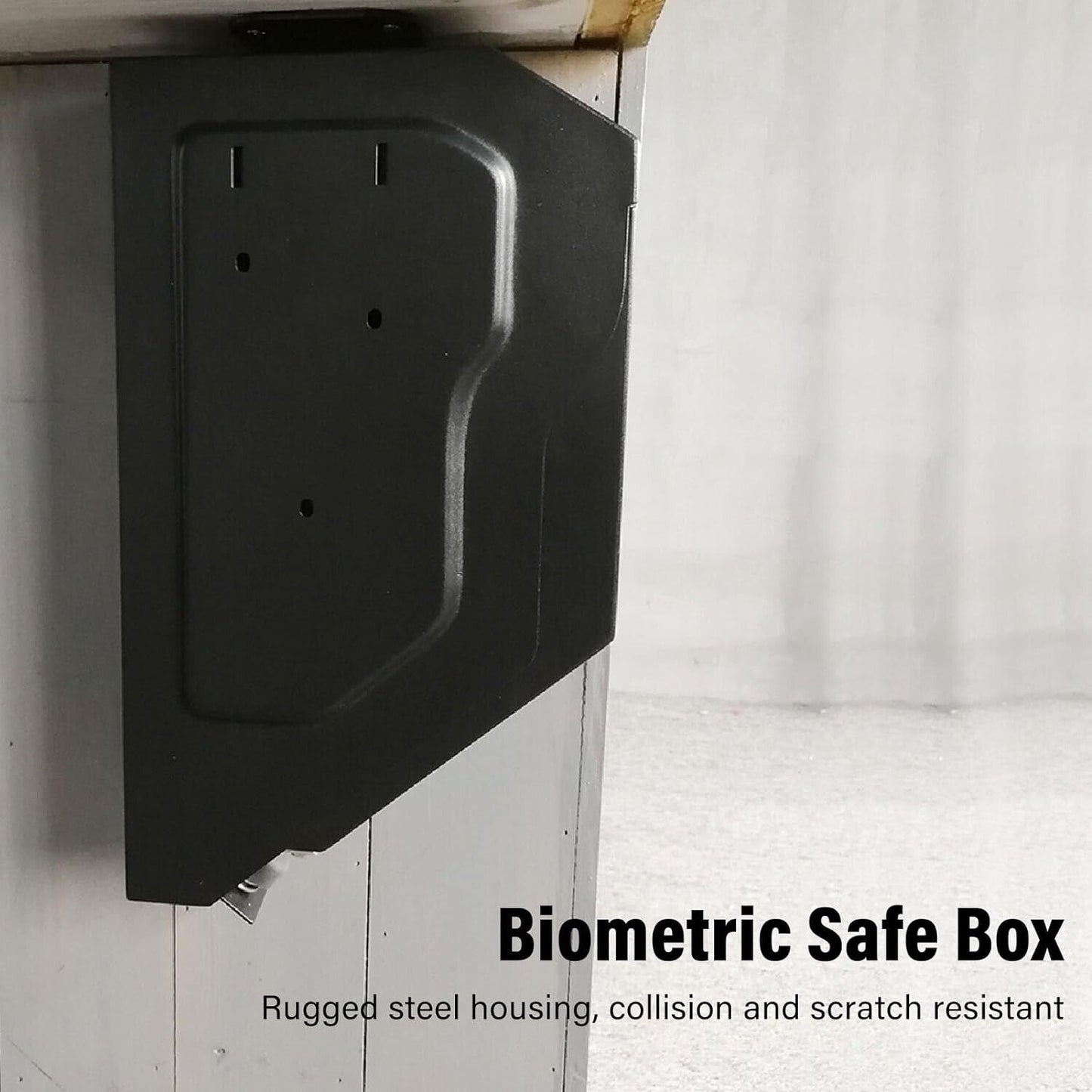 RPNB Gun Safe , Mounted Biometric Nightstand Handgun Safe Quick Access OPEN BOX