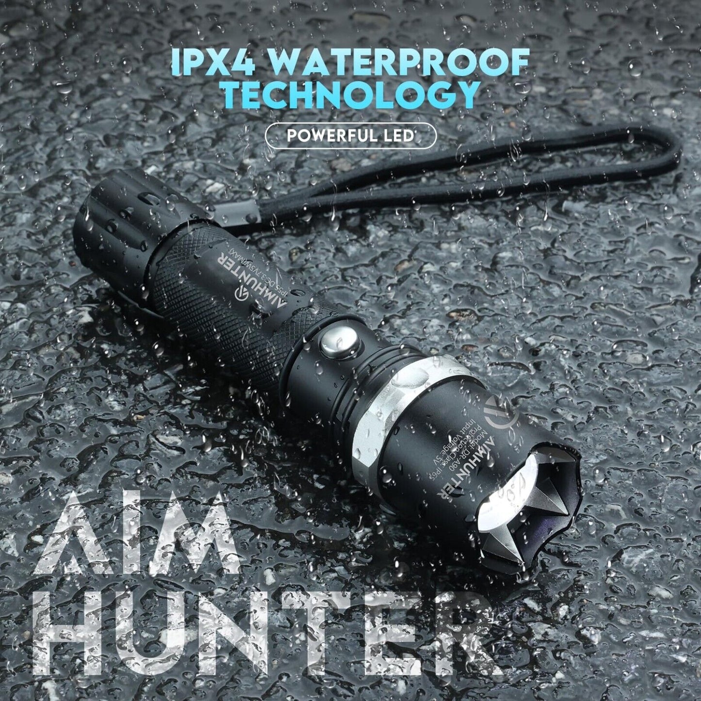 Aimhunter Led Flashlight For Emergency And Outdoor Use Rechargeable Flashlight