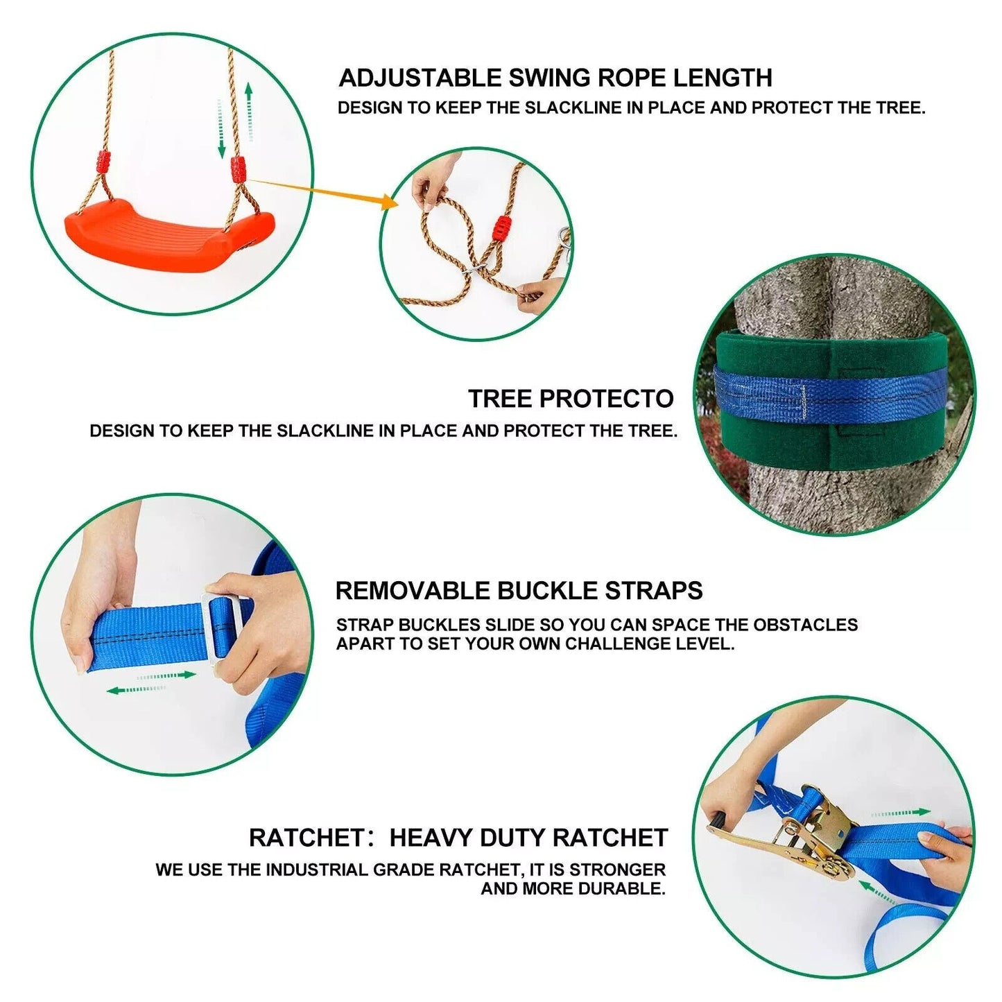 Ninja Warrior Obstacle Course Kit for Kids Ninja Slackline with 10 Accessorie...