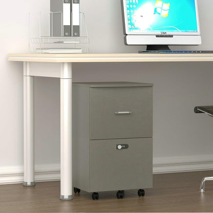 File Cabinet with Two Drawers with Lock Office Storage Cabinet Low Cabinet Grey