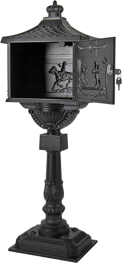 Mail Box Heavy Duty Mailbox Postal Box Security Cast Aluminum Vertical Pedestal