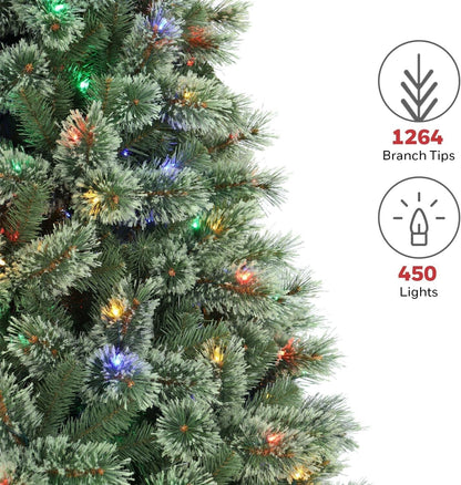 Honeywell 7.5 ft Cashmere Pre-Lit Artificial Christmas Tree Multi-Color Lights