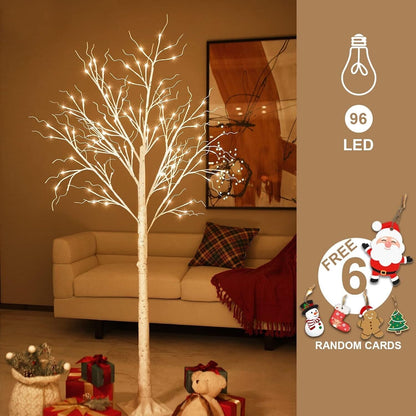 Lighted White Birch Tree 6FT 128L for Christmas Holiday Wedding Party Decoration