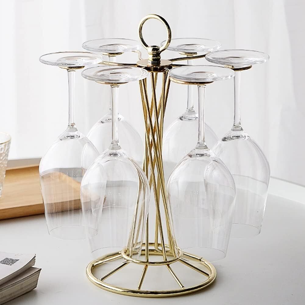 Wine Glass Rack, Countertop Wine Glass Holder, Elegant Freestanding Tabletop Ste