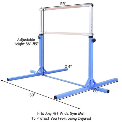 Adjustable Horizontal Training Bar Steel Gymnastics Junior Room Practice