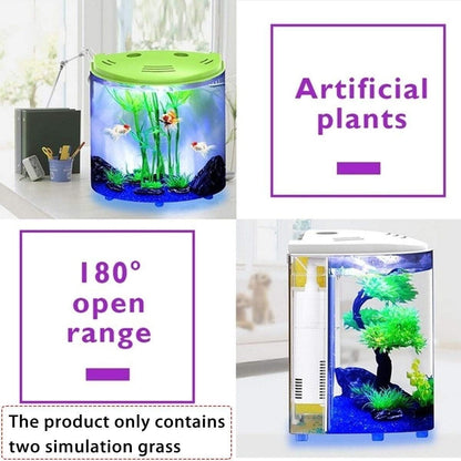 5L Fish Tank Aquariums USB LED Half Moon Mini Aquarium Acrylic Large Capacity