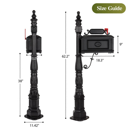 Post Mailbox Combination Stratford Heavy Duty Mail Box Cast Aluminum