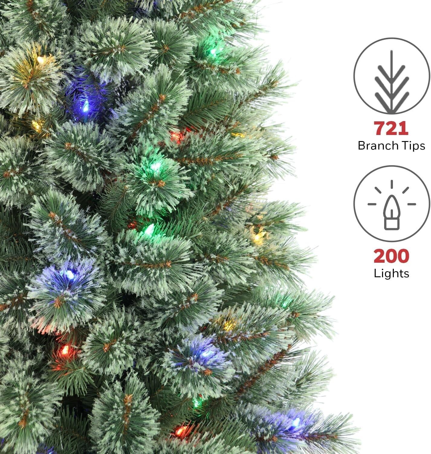 Honeywell 7ft Cashmere Pre-Lit Artificial Christmas Tree with Multi-Color Lights