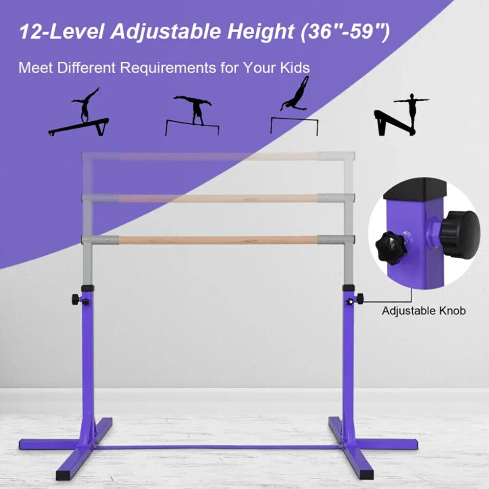 Adjustable Horizontal Training Bar Steel Gymnastics Junior Room Practice