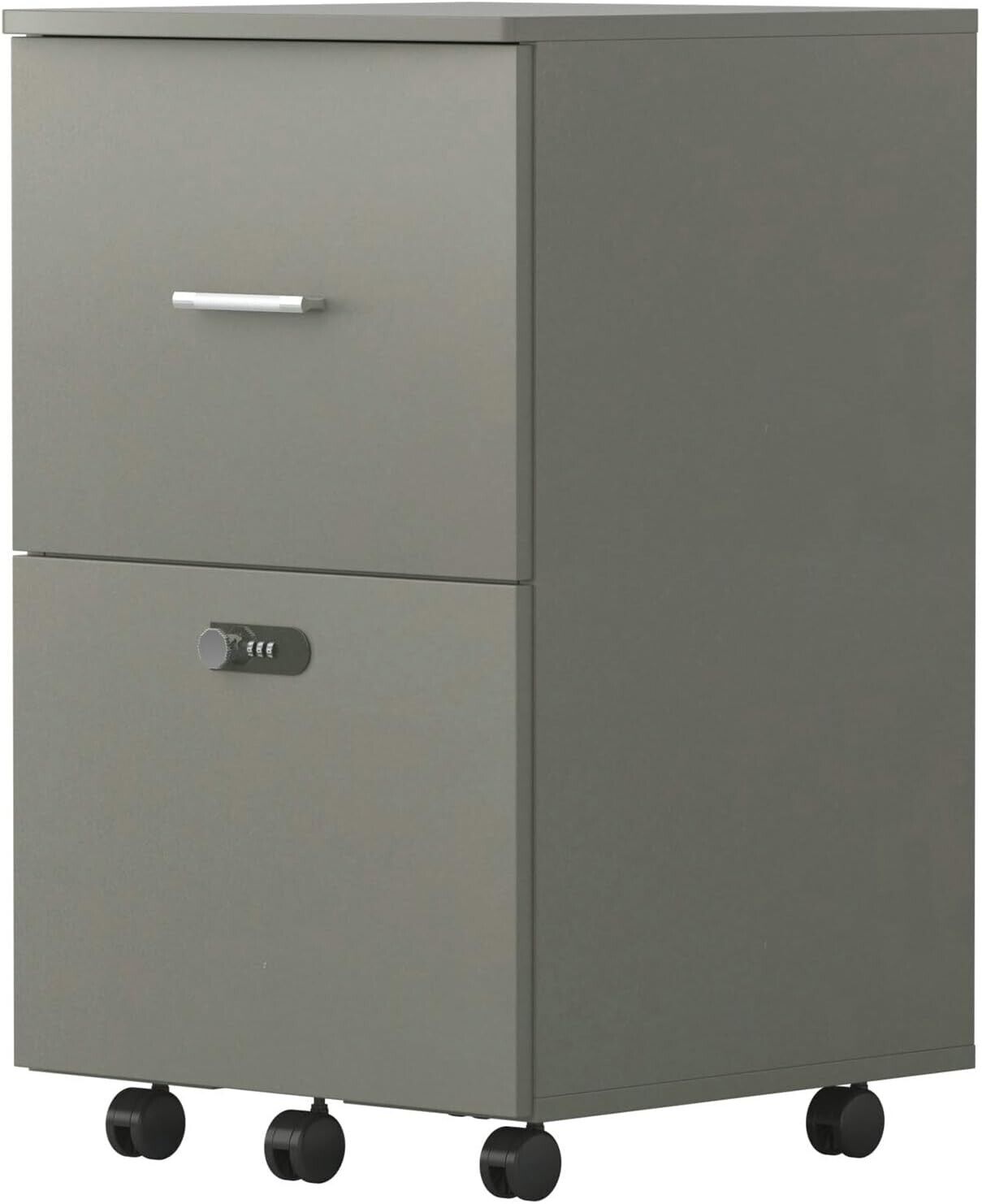 File Cabinet with Two Drawers with Lock Office Storage Cabinet Low Cabinet Grey