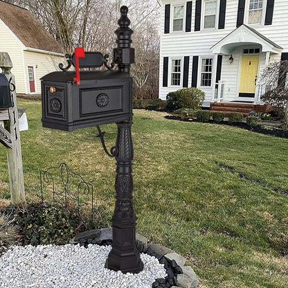 Post Mailbox Combination Stratford Heavy Duty Mail Box Cast Aluminum