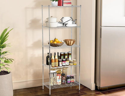 Adjustable 5-Tier Metal Wire Shelving Unit - NSF Certified Utility Storage Rack