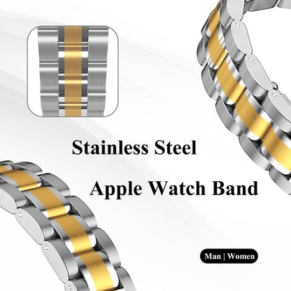 Womens Silver/M-Gold Strap for Apple Watch Band 41mm 40 38mm Series 9 8 7 6 5 SE