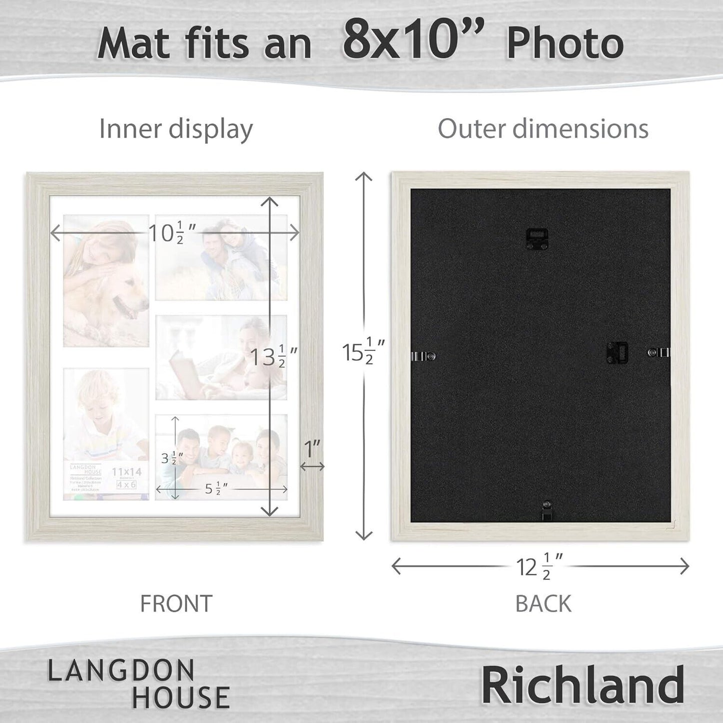 11X14 Collage Picture Frames W/Mat for 5-4X6 Photos (Almond White, 6 Pack)