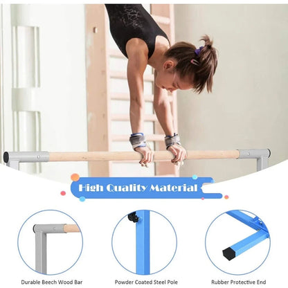 Adjustable Horizontal Training Bar Steel Gymnastics Junior Room Practice