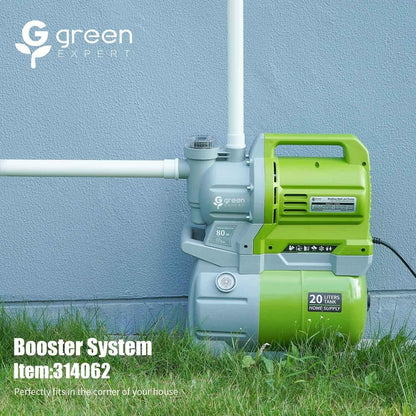 Booster Pump System w/ 1 HP Shallow Well Pump, 20L Pressure Tank & Pre-Filter