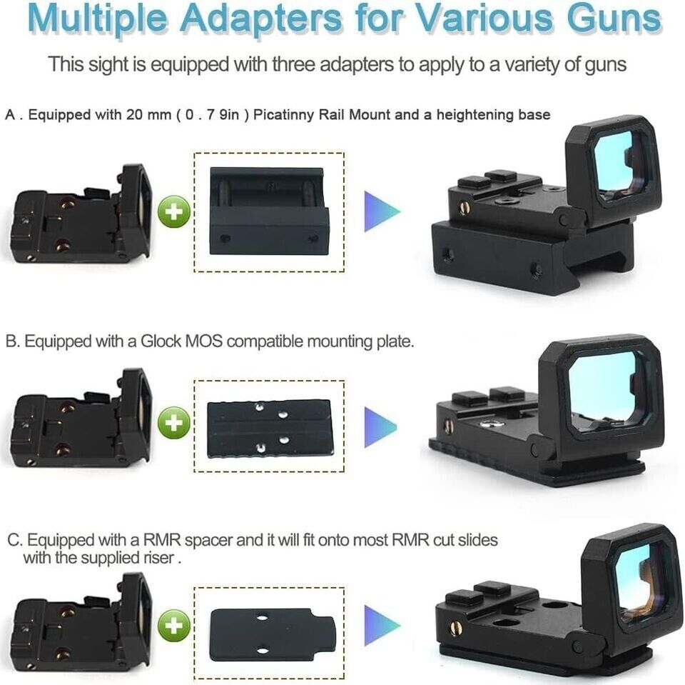 Mini Flip Up 3 MOA Red Dot Holographic Reflex Sight Tactical Scope Red Dot sight