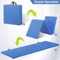 Blue Folding Mat Thick Foam Fitness Exercise Gymnastics Panel Gym Workout 6'x2"