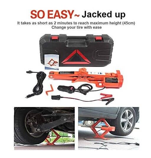 Electric Car Floor Jack 5 Ton All-In-One Automatic 12V Scissor Lift Jack Set