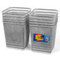 10-Pack Silver Square Metal Trash Cans, 6 Gallon Capacity, Mesh Design, Non-S...