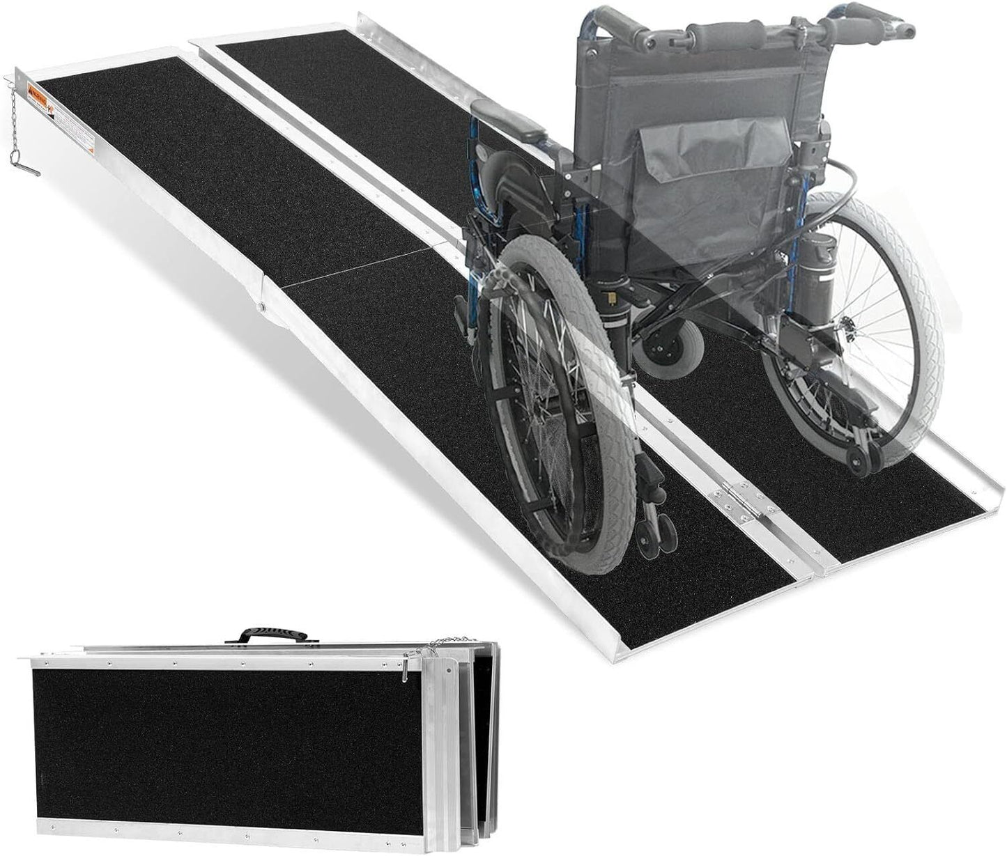 4-6ft Aluminum Multi-Folding Wheelchair Scooter Mobility Ramp Portable Non-Slip