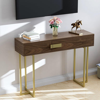 Console Table for Entryway, 43 Inch Narrow Entryway Table with 2 Drawers, Modern