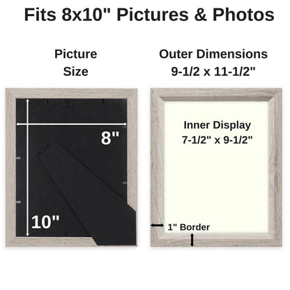 Icona Bay 8x10 Gray Picture Frame, Vintage Style, 3 Pack, Cherished Memories Col