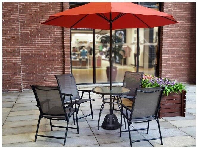 1500-Watt Umbrella Base Electric Patio Heater Outdoor Black