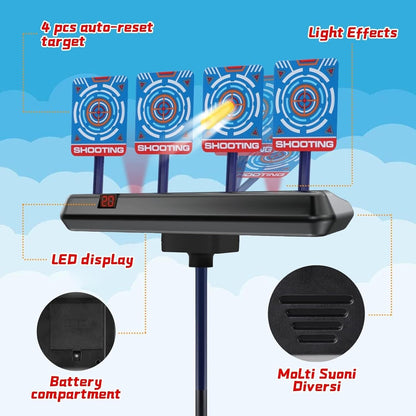 Electronic Digital Target for Dart Guns Indoor Outdoor Stand Set Shooting Toys