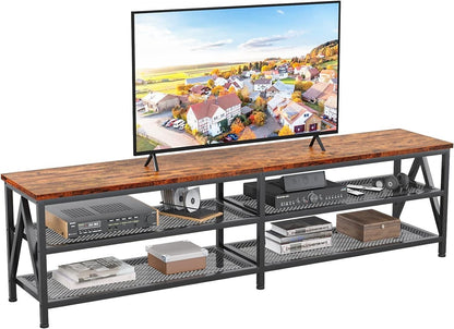 TV Stand for 75 80 inch TV Extra Long 71" Entertainment Center Rustic Brown