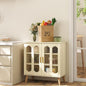 Light Wash Wood Buffet Cabinet and Storage Display - Kitchen Storage Cabinet Tan