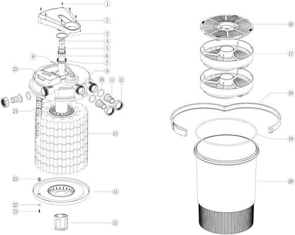 TTSunSun CPA-30000 Bio Pressure Pond Filter UVC 55W up to 60000l Koi Clarifier