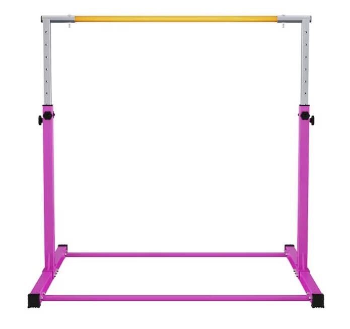 Signature Fitness Adjustable Folding Steel Gymnastics Bar, Ages 3 & Up, Purple