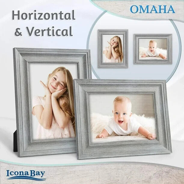 Icona Bay 8x10 Farmhouse Gray Picture Frames, Modern Farmhouse Style, 6 Pack