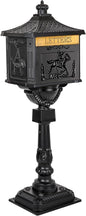 Mail Box Heavy Duty Mailbox Postal Box Security Cast Aluminum Vertical Pedestal