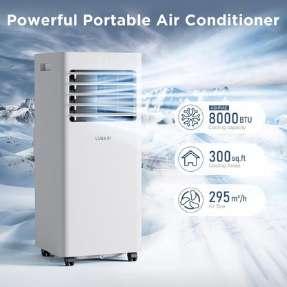 8000 BTU Portable Air Conditioner 3-in-1 Quiet AC Unit with Fan & Dehumidifier