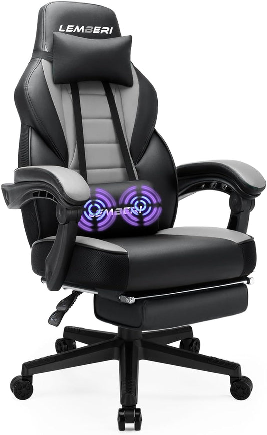 Gaming Chairs with Footrest,Ergonomic Video Game Chairs for Adults,Big and Tall Chair 400lb Weight Capacity, Racing Style Computer Gamer Chair with Headrest and Lumbar Support