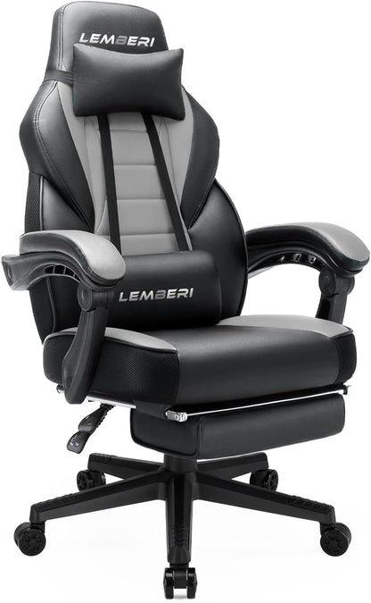 Gaming Chairs with Footrest,Ergonomic Video Game Chairs for Adults,Big and Tall Chair 400lb Weight Capacity, Racing Style Computer Gamer Chair with Headrest and Lumbar Support
